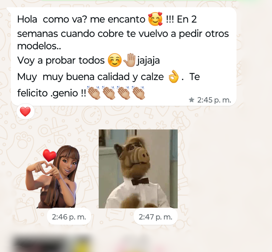 Testimonio: muy buena calidad y calce